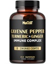 210 알약 - Cayenne Pepper Capsules Organic with Turmeric, Ginger, Elderberry, Echinacea, Garlic Bulb - 소화, 심장 건강 및 신체 관리