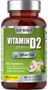 Vegan 전체적인 음식 비타민 D, 2000 IU (50 mcg), D2의 2개의 성분 (Organic 전체적인 버섯 및 유기 Vegan 캡슐), 비 GMO, 제3자 시험해, 60 일 공급