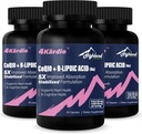 CoQ10 100mg + R-Lipoic 산 200mg 서빙 당, 3 개월 공급, 5X까지 개선 흡수, R-Lipoic 산 / CoQ10 보충 심장 건강 및인지 건강 180 캡슐