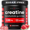 NutraChamps 120 Creatine Gummies for Men & Women - 5g Sugar Free Chewable Creatine Monohydrate Gummies - 단백질 합성, 근육 회복 및 운동 성능 지원