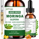 순수한 Moringa Oleifera 액체 하락, 유기 Moringa 잎 추출물 w. Turmeric, 까만 고추, 에너지 대사 면역성 면역성 면역성 피부 합동을 위한 Moringa 보충교재 & Gut, Moringa 캡슐 분말 보다는 6X 더 강한