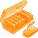 AUVON XL Weekly Pill 주최자 2 시간, AM PM Pill Case with One-Side Large 오프닝 for Easy to Use, Pill Box 7 Day Travel Medications, Vitamins, Fish Oils, 보충제