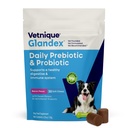 섬유와 소화 효소, Probiotic Chews 또는 분말 (30ct Chews, Bacon Chews)를 가진 개를 위한 Vetnique Glandex 매일 Probiotics