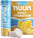 Nuun 매일 마그네슘, 칼슘, 칼륨, 염화물 및 나트륨, 글루텐 무료, 설탕 무료, & 채식주의자, 레몬 스플래시 맛, 8 팩 (80 인분 총)