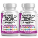 Clean Nutraceuticals 우유 이틀 NAC Chanca Piedra Beet 뿌리 Artichoke Dandelion 뿌리 - Liver Cleanse Supplement Plus TUDCA Choline & Ginger - 2Pack