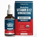 BioActive 비타민 B12 5000 mcg | 3 BioActive 양식 B12 플러스 Methylfolate Cofactor - 메틸 B12, Adenosyl B12 및 Hydroxy B12 | 서브 언어 양식, 베리 맛, 유기, 채식 (60 인분)