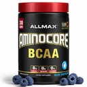 ALLMAX 영양 AMINOCORE BCAA – 8G BCAAs – 100% 순수한 분지 사슬 아미노산 – 글루텐 자유로운 - 파란 딸기 - 315 그램