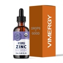 VIMERGY Kids USDA 유기 액체 아연 황산염 - 어린이 및 청소년을위한 1-18 세, 빠른 흡수 면역 지원 * - 건강한 뼈, 헤어 및 스킨을 홍보합니다. 코셔, 비 GMO - 55 mL