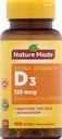 성격은 비타민 D3 규정식 보충교재 Softgels, 5000 I.U, 100 조사를 만들었습니다