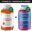 설탕 자유로운 비타민 D3 K2 Gummies (60의 Gummies)와 설탕 자유로운 여분 힘 마그네슘 Gummies (180의 Gummies), 비타민 D3 Gummies 5000 IU+K2 MK7 80 mcg, 마그네슘 Citrate Gummies 500 mg