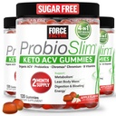 Force Factor ProbioSlim Keto ACV Gummies, LactoSpore Probiotics & Prebiotics와 유기 Apple Cider Vinegar Gummies Digestion, Metabolism, & Immune Health, 1 Net Carb, Apple 풍미, 360ct를 지원하는 데 도움이됩니다.