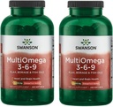 Swanson MultiOmega 3-6-9 - 비 GMO Flax, Borage & Fish Oil Capsules - 심혈관 건강 및 두뇌 건강 지원 필수 지방산 - (220 Softgels, 2400mg 서빙) 2 병