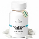 체어 칼륨 시트레이트 보충 | 캡슐 당 316mg | 20 % 일일 값 | 근육, 신경 및 심장 기능 지원 | 칼륨 결핍 용 고 흡수 전해질 | 90 Vegan 캡슐