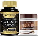 WELLNESS LABSRX Shilajit 순수한 Himalayan 캡슐 15,000mg - 버섯 커피 혼합