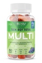 SUKU Teen Boy Multivitamin Gummies - 비타민 A, B12, C, D3, E, 아연 및 Biotin - 에너지, 성장, 면역 및 뼈 건강을 위한 설탕 자유로운 채식 보충교재 – 포도 풍미 – 60 조사