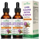 2 팩 Liver 건강 액체 드롭 - 2000mg 우유 이틀, Dandelion 뿌리, Artichoke, Silymarin 추출물, 및 심황 허브 - Vegan, Non-GMO - 4 Fl Oz (120ml)