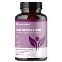 Pure Resveratrol 보충교재 - Serve 당 여분 힘 600mg Trans-Resveratrol - 심장, Cognitive, 면역력 지원 - 순화되고는 & 생물 사용 가능 - 60 Vegan 모자