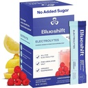 Blueshift Electrolytes - 천연 전해질 분말 패킷, 유기 Hydration 패킷, 설탕, 단일 Serve 팩 - 레몬 라즈베리 맛, 분말 스틱 (10 팩)과 전자 음료 믹스 스틱
