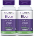 Natrol Biotin 아름다움 정제는, 건강한 머리, 피부 및 못을 승진시킵니다, 지원 에너지 대사를 돕고, 음식 Into 에너지, 최대 힘, 10,000mcg, 100 조사를 전환합니다 (2의 포장)