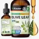 BIO KRAUTER 올리브 리프 추출물 액체 - Immune 지원을위한 올리브 리프 소총 - 알코올 및 설탕 무료 - Vegan Drops 2 Fl.Oz.