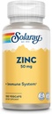 아연 50mg Solaray 100 Veg 모자 - 3 팩