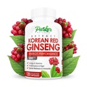 Parker Naturals Korean Red Ginseng Extract, Ginger Root 및 Black Pepper가있는 1300mg 추출물, 20 % Ginsenosides Red Panax Ginseng Supplement, 120 모자