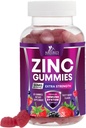 아연 Gummies 50mg - 뼈 피부 & 면역 지원 건강 거미 & 성인을 위한 우수한 산화 방지제 Chewable - 높은 흡수 Vegan, 글루텐 자유로운 아연 보충교재 비타민 - 맛있은 베리 풍미 - 60 Gummies