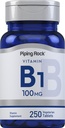Piping Rock Vitamin B1 100mg | 250 정제 | 티아민 보충 | 채식주의, 비 GMO, 글루텐 무료