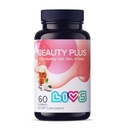 LIVS Beauty Plus Gummy Vitamin - 머리, 피부 및 손톱을위한 Biotin Gummies | 자연, 글루텐 - 무료, 비타민 A, C, E, B12, D3, 아연 및 기타 - 크림 소다 맛 - 60 Ct