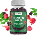 여성을위한 YumVs Prenatal Gummies - Folic Acid, Iron & Choline이있는 여성을위한 예비 비타민 - 채식 및 고약 임신 비타민 - C D3 E B6 B12 (60 개)가있는 여성 Prenatal Multivitamin
