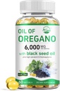 자연의 검은 씨앗 오일 Oregano의 라이브 오일, Immune 건강을위한 1 Oregano Supplement에서 2, 높은 농도 Carvacrol 및 Thymoquinone, Non-GMO, 60 Softgels, 1 팩