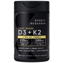 공장 기반 D3 & 100mcg의 5000iu를 가진 스포츠 연구 비타민 D3 K2 MK-7로 비타민 K2, 비 GMO Verified & Vegan Certified - 160 액체 Softgels