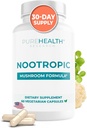 Nootropics 두뇌 기억과 초점 보충교재 - 사자 Mane, Shiitake, Chaga, Reishi 버섯 분말 - Bacopa Monnieri 및 Gingko Biloba 추출물, 60 캡슐을 가진 Cognitive 건강을 개량하십시오