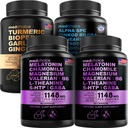 MEDCHOICE Turmeric & Ginger (120ct), 수면 멜라토닌 (180ct) 및 Nootropic Brain (60ct) 보충 번들 - 뇌, 수면, 및 면역 지원을위한 웰빙 트리오 - Vegan, Non-GMO, 글루텐 프리