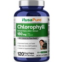 NusaPure Chlorophyll 200:1 추출물, 캡슐 120 채식 모자 당 30,000 mg에 동등한 150 mg (비 GMO, 채식주의자)