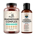 AMANDEAN 프리미엄 Liposomal 글루타티온 & 마그네슘 복합 번들. 산화 방지제. 액체 Setria. 높은 흡수 마그네슘 Threonate, 글리세라이드 & 말레이트. 뇌 및 뇌 건강. 기억, 초점 & 잠