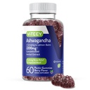 Viteey Ashwagandha Gummies with Ginseng & Lemon Balm - Mood, Calm & Stress Support Ashwagandha 보조 식품 - Vegan, 글루텐 - 무료 60 개