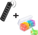 Zoksi Travel Pill 주최자, 일일 보충 주최자 홀더, 7 분리 가능한 대형 보완이있는 휴대용 비타민 케이스, 주간 Pill Box 7 일 외부, 사무실, 홈 (블랙)
