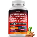 Ceylon Cinnamon, Turmeric, Apple Cider Vinegar, Ginseng, Aloe Vera, Berberine Plus Banaba, 생강 뿌리 - 60 개