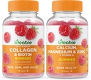 Lifeable Collagen & Biotin + 칼슘, 마그네슘, 아연 및 비타민 D, Gummies 번들 - 훌륭한 타스팅, 비타민 보충, 글루텐 무료, GMO 무료, Chewable Gummy