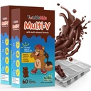 YUM-V'S - Kids Multivitamin Chewable Chocolate Bear - 어린이 보충을위한 Multivitamin - 16 비타민 및 미네랄 - D, 아연, C, B Complex 및 기타, 60 카운트 (팩 2) 포함 비타민