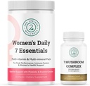 Feminine Vitality 번들 - 7 Mushroom Complex & Women's Daily 7 완전한 웰빙을위한 필수