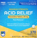Rite Aid 산성 흡진기, 최대 힘 Famotidine 정제, 20 mg - 2 병, 85 조사 각 (170 조사 합계)| Heartburn Relief | 산 Reflux | Antacid Chews & Tablets, Heartburn Chews & Tablets