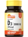 선댄스 비타민 D3 2000 IU | 60 빠른 릴리스 Softgel | 높은 효능 | Non-GMO 및 글루텐 무료 보충