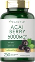 Carlyle Acai 베리 캡슐 6000mg | 250 개 | Non-GMO & 글루텐 무료 Acai 베리 추출물
