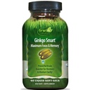Irwin Naturals Ginkgo 스마트 강력한 Nootropic Brain Booster - DMAE, Clubmoss, Choline 및 Acetyl L-Carnitine과 최대 메모리, 초점 및 정신적 Clarity 지원 - 60 액체 Softgels