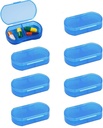 8PCS 알약 케이스 조직자 소형 작은 알약 홀더, 매일 AM & PM 콘테이너, 약 홀더, Medication, 비타민, 보충교재를 위한 이상, 여행, Purse (파란)를 위한 이상을 위해 완전히 하십시오