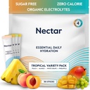 Nectar Hydration Packets - Electrolytes Powder Packets - Sugar Free & 0 Calorie - Dehydration Relief & Rehydration 용 유기 과일 액체 일일 IV 전해질 분말 (적외선 30 팩)