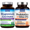 Innate Vitality Magnesium Glycinate & Probiotics 120 억 번들, Non-GMO, Gluten Dairy Soy & Vegan, 마그네슘 (120 모자) 및 프로 바이오 틱 (30 모자)